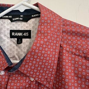 Rank 45 Men's Red Patterned Casual Shirt